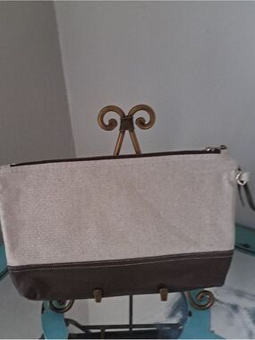BLISSFUL THINGS handcrafted Taupe and Brown multi purpose pouch bag cosmetic zip